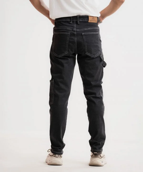 Black Denim Cargo Jeans