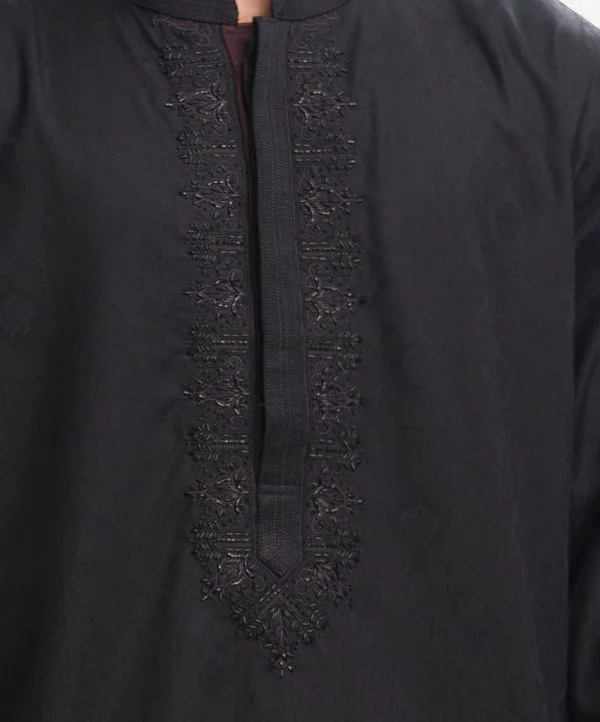 Beige Viscose-blend Premium Panjabi