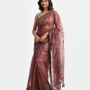 Mauve Muslin Exclusive Saree