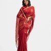 Maroon Half-silk Saree
