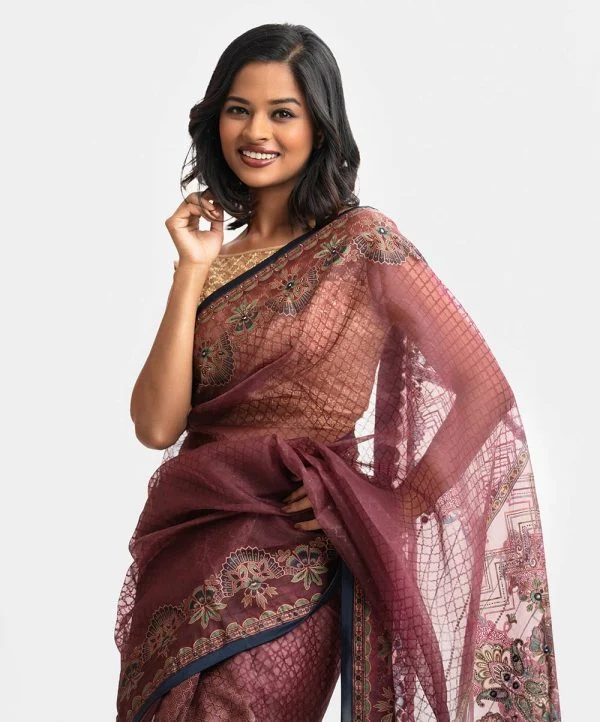 Mauve Muslin Exclusive Saree