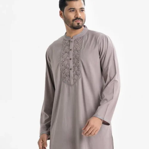 Gray Blended Premium Panjabi