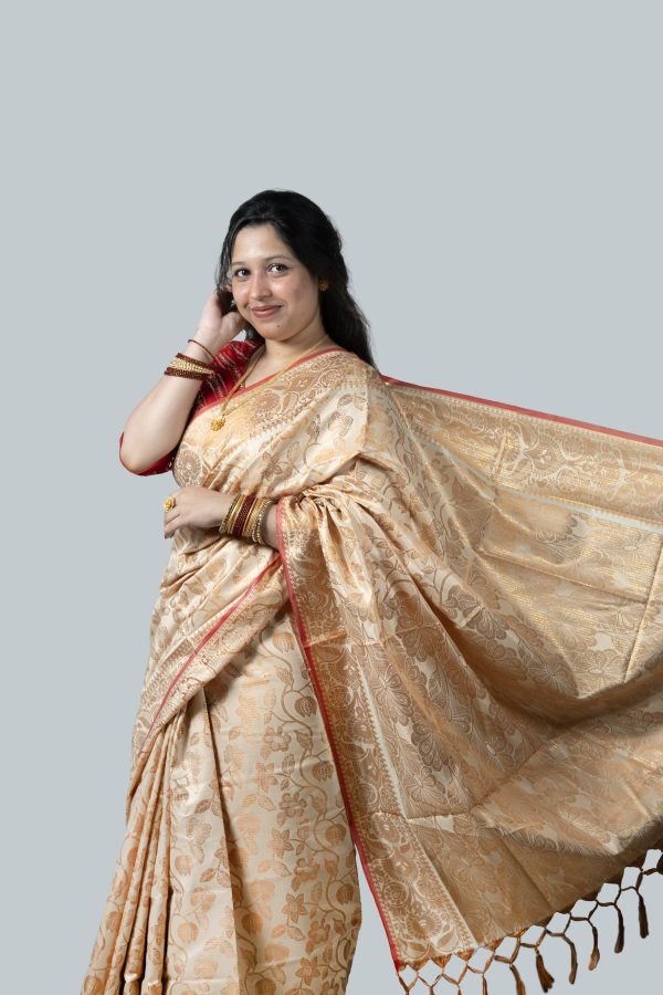 প্রিমিয়াম মিনাকারী কাতান সিল্ক শাড়ি – রাজকীয় ও আরামদায়ক ট্র্যাডিশনাল ড্র্যাপ ।