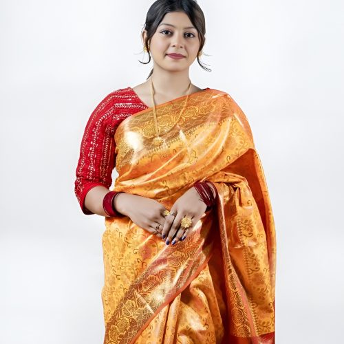 প্রিমিয়াম মিনাকারী কাতান সিল্ক শাড়ি কালেকশন – রাজকীয় ও ঐতিহ্যবাহী ড্র্যাপ